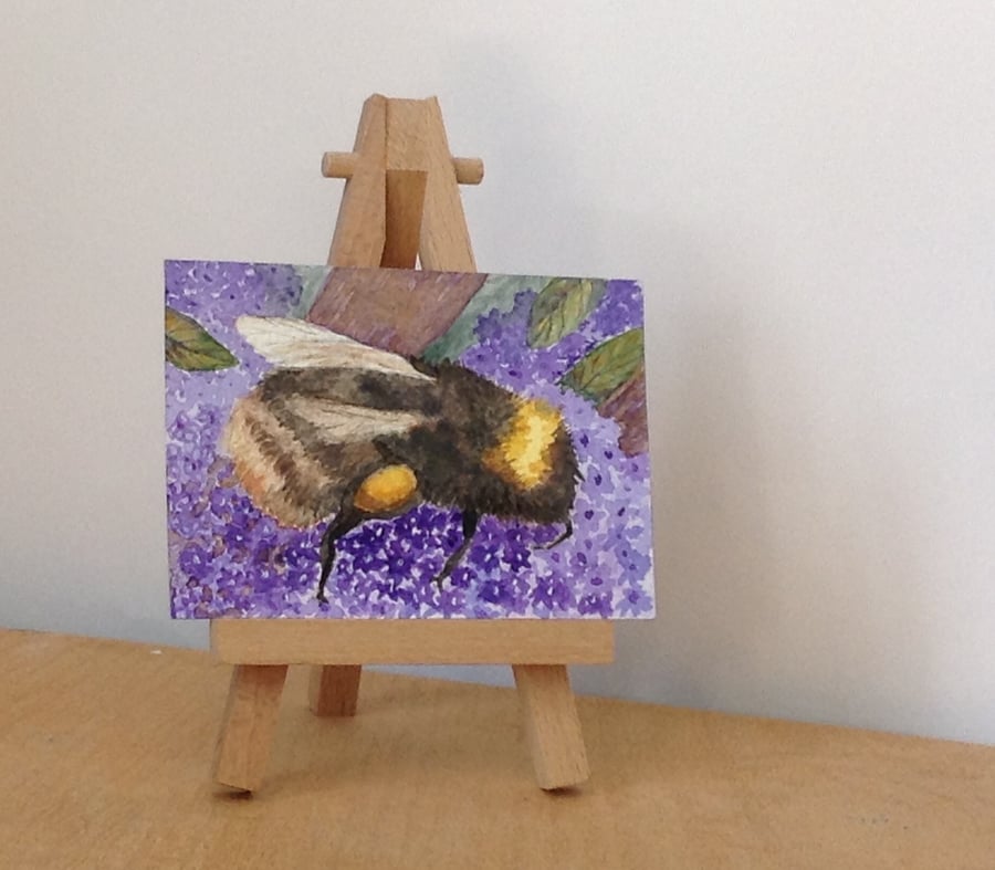 Seconds Sunday - ACEO bee painting