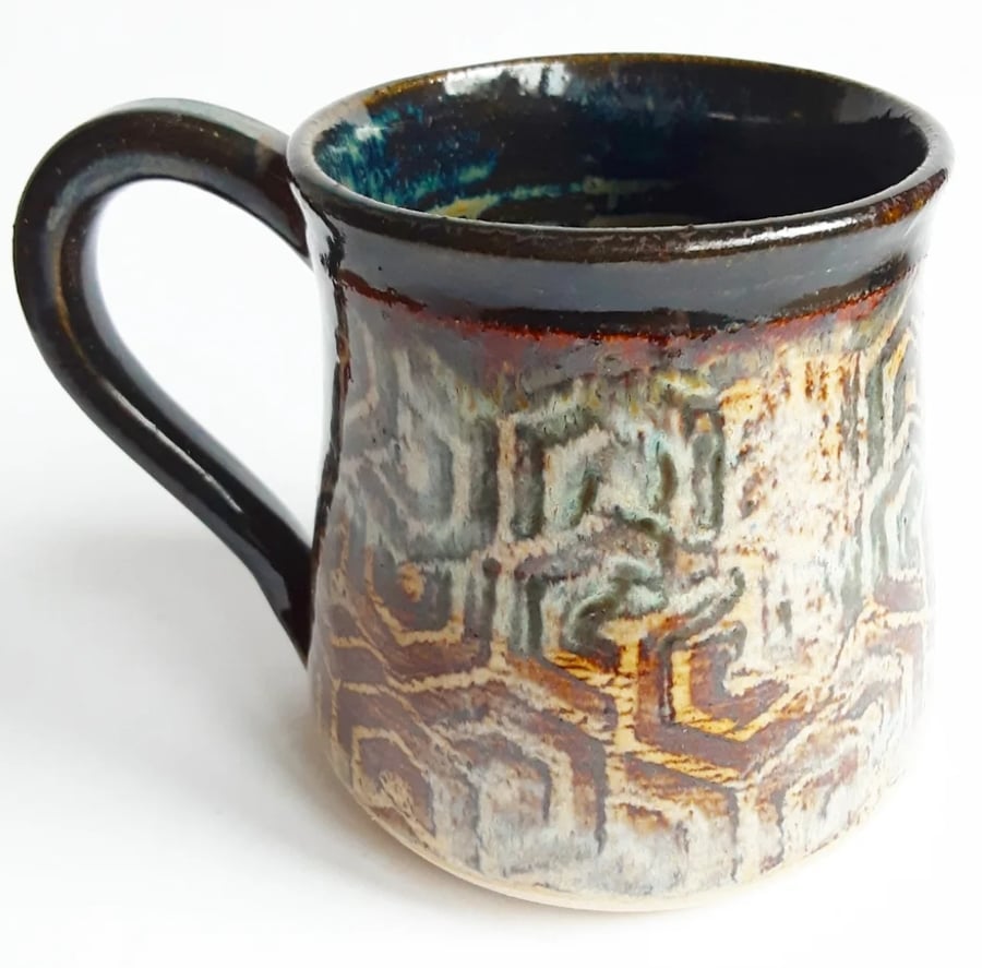 Mug Brown Glazed  - Hand Thrown Stoneware Ceramic Mug 