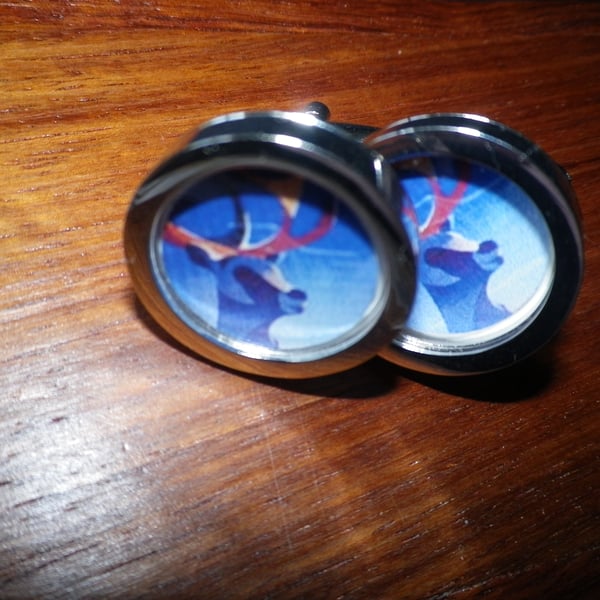 Red horned Stag, free shipping, gift wrapped, superb image, Ref 8515