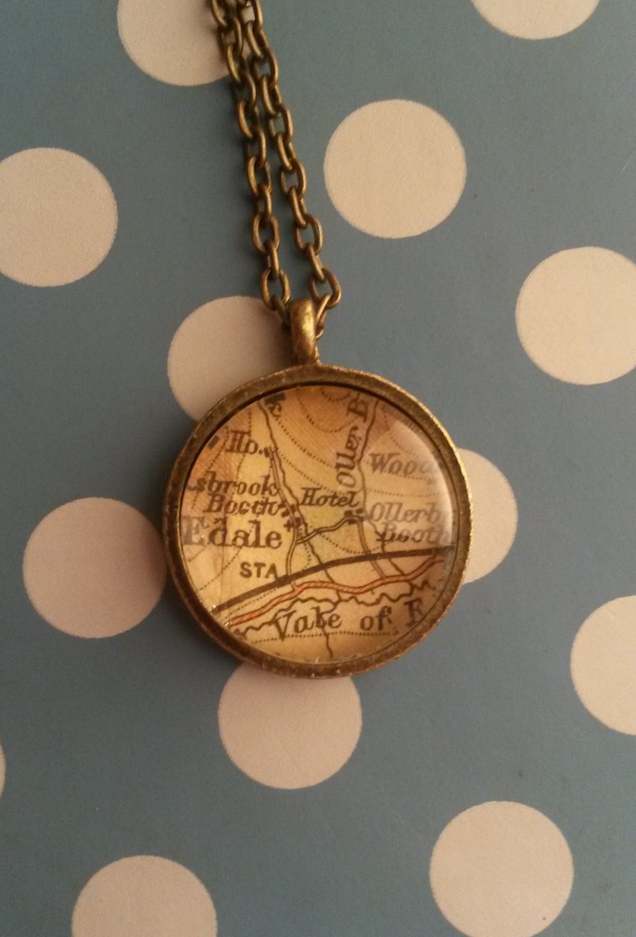 Edale vintage map pendant