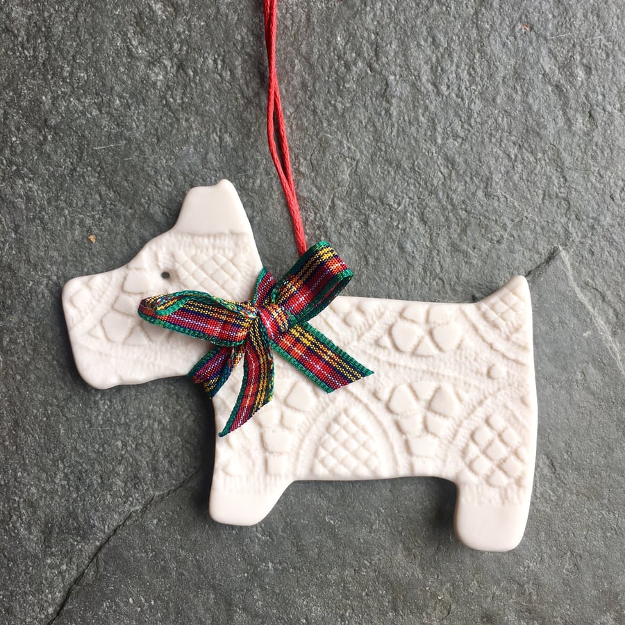 West Highland Terrier, Christmas decoration Buchanan The Porcelain Menagerie