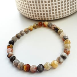 Colourful Gemstone stretch bracelet crazy lace agate