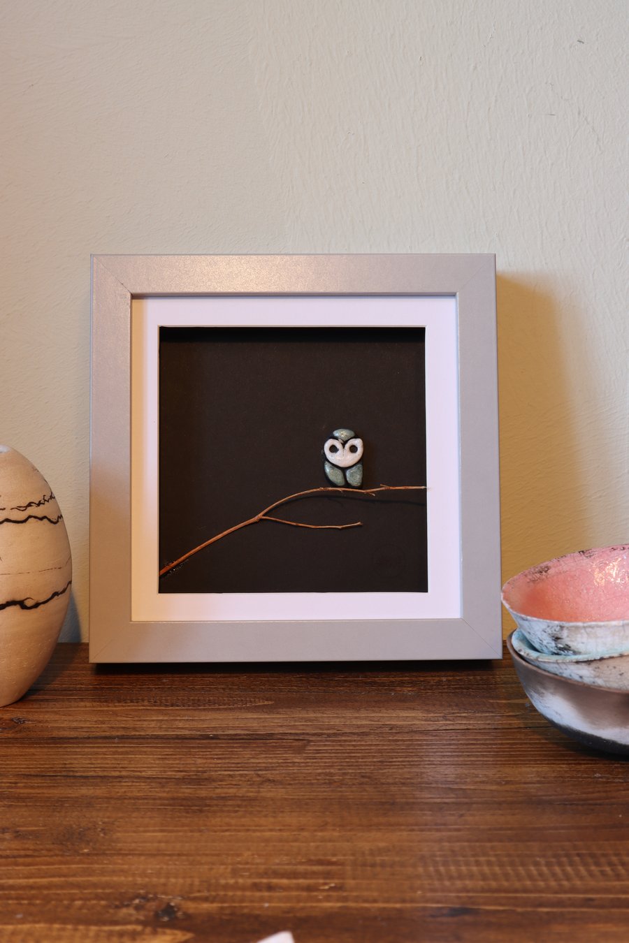 Handmade Ceramic Framed Owl