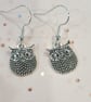 silver plated earrings with cute little owl charms 