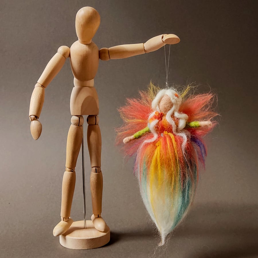 "Tulipa" Flower Fairy. Christmas tree decoration. Original wool fairy