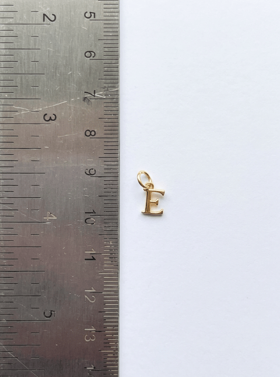 14ct gold plated E letter charm pendant