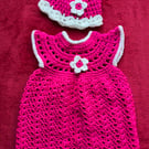 Hand crochet baby dresses & hats
