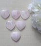 6 Rose Quartz Solid Gemstone Polished Hearts - 20mm - Chakra - Crafting - Image 2