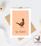 Top Husband Pheasant Card - Husband Birthday Card - Anniversary Card - Hand Draw - Image 3