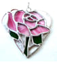 Pink Rose Heart Suncatcher Stained Glass 041 - Image 5