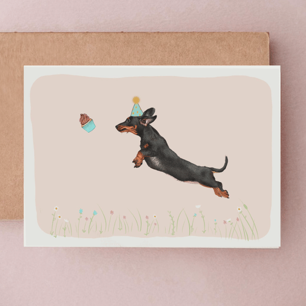 Dachshund Birthday Card - Birthday Cards, Sausage dog cards, Birthday Dachshund