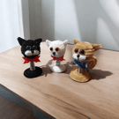 Wiggly Spring Cats – Handmade Pipe Cleaner Cat Figurines- Desk Drcoration