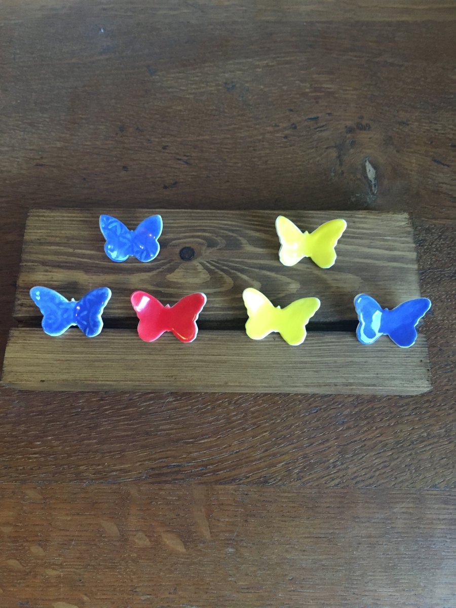 Porcelain butterfly brooches