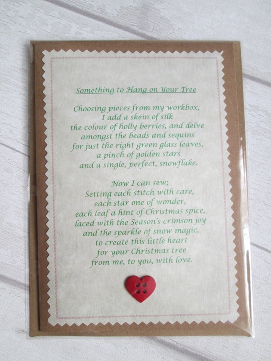 'Something to Hang on Your Tree' Poetry Christmas Card