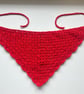 Cherry Red Crochet Hair Bandana - Cotton Triangle Headband - Image 8