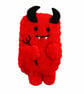 Supercute Red Devil Felt Badge - Handmade Halloween Pin