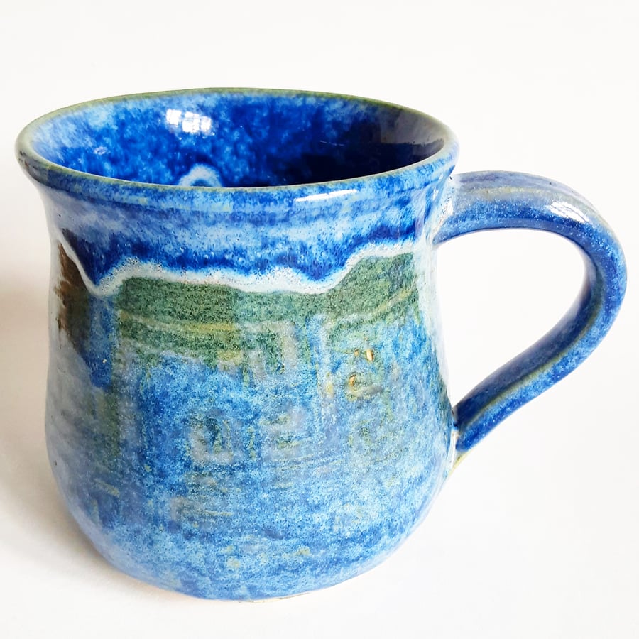 Blue Mug - Hand Thrown Stoneware Ceramic Mug