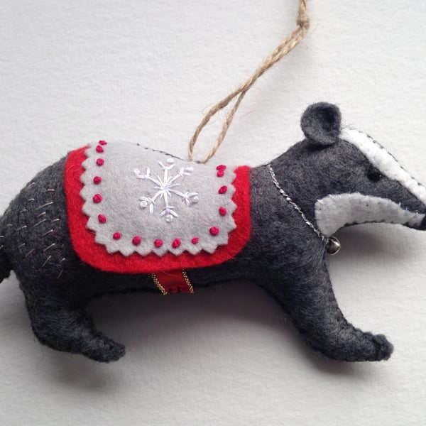Christmas Badger Tree Decoration
