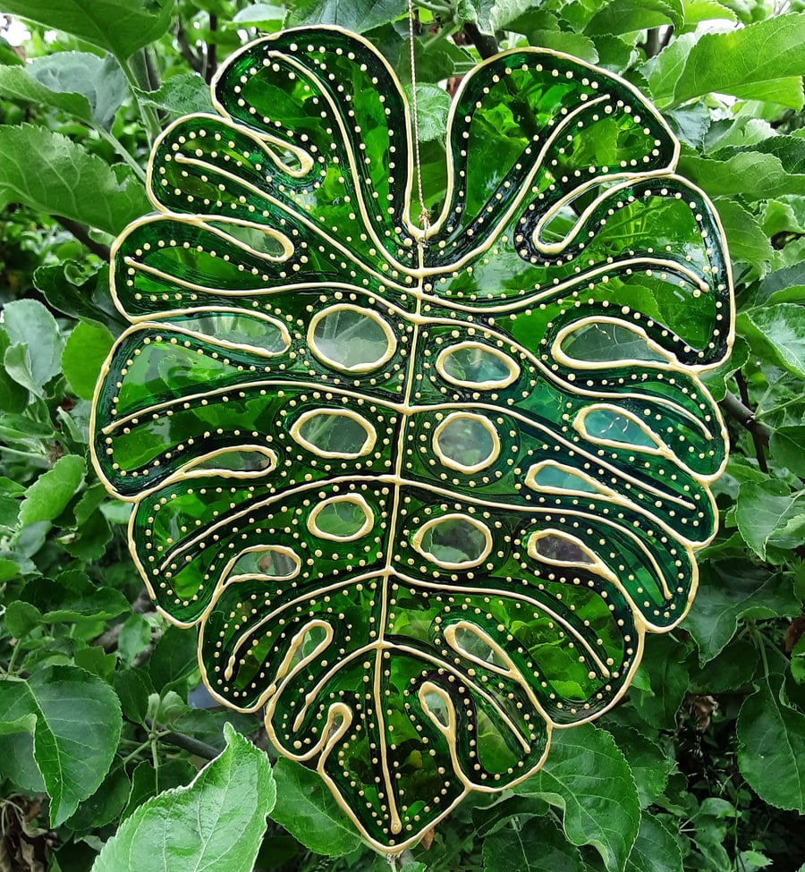 Monstera Leaf Suncatcher