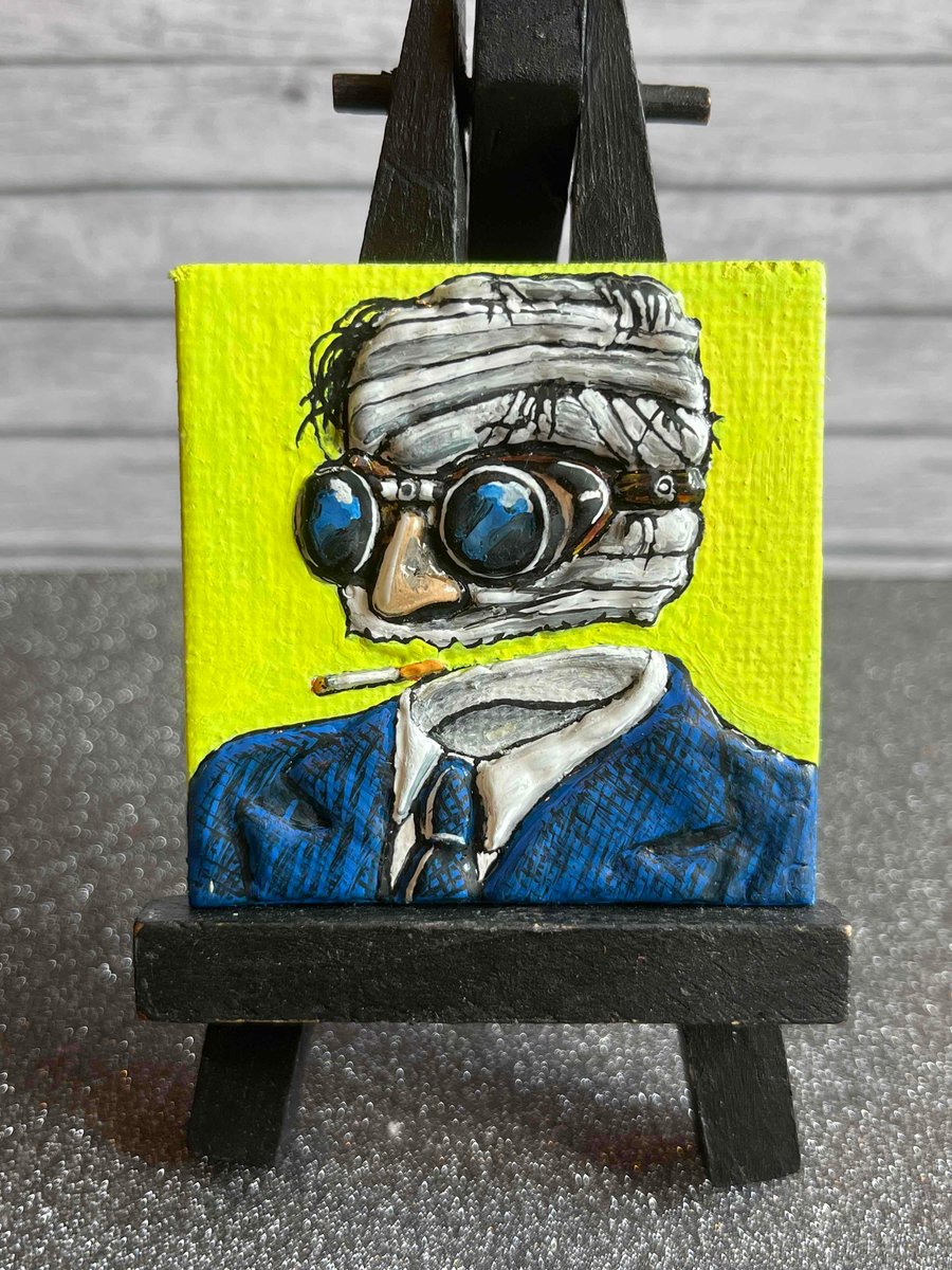 Hand painted mini magnetic canvas The Invisible... - Folksy