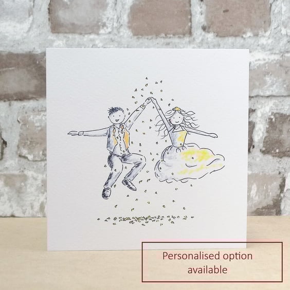 Wedding Card Jump Blonde  -  Personalised name option available