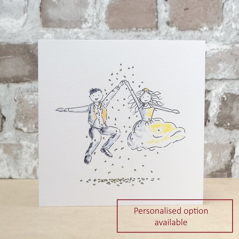 Wedding Card Jump Blonde  -  Personalised name option available