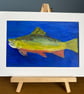 Brook trout in deep blue water. Original painting in acrylics  - Image 2