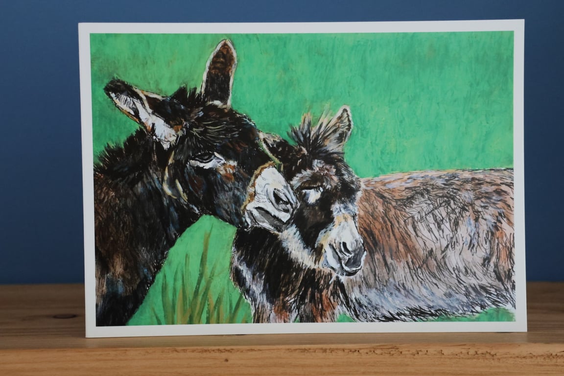 Donkeys Blank Greetings Card