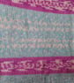 Hand Knitted Baby Blanket Pink Blue Cream Fair Isle Pram Blanket Gift - Image 3