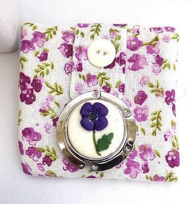 Handcrafted Purple Poppy Bag Hanger