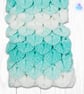 Crochet gloves. Turquoise and white dragon scale gloves. Fingerless gloves. - Image 6