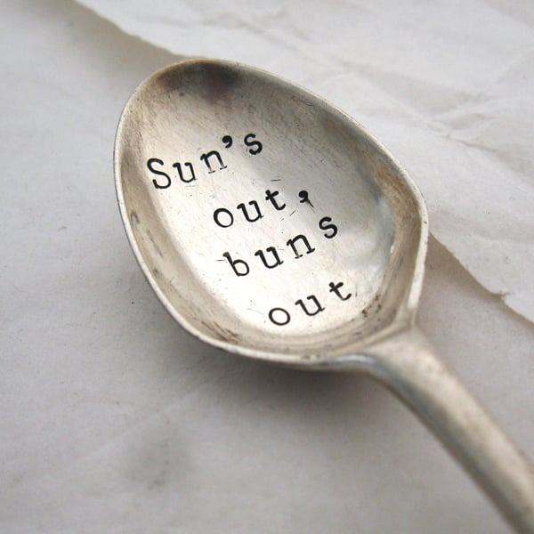 Cheeky Nudist Coffee Spoon, Sun's Out Buns Out