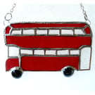London Bus Suncatcher Stained Glass Red Double Decker