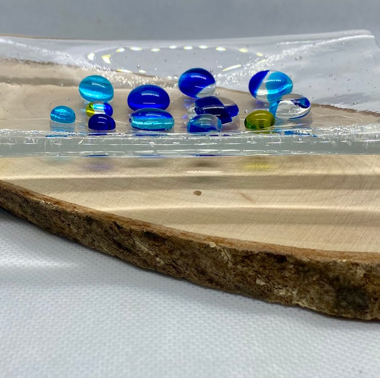 Handmade fused glass soap dish Folksy