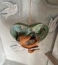 Paper mache fox in a hanging heart - Image 2