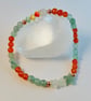 Green Aventurine & Carnelian Bracelet With Stars & Crystals - Handmade In Devon - Image 4