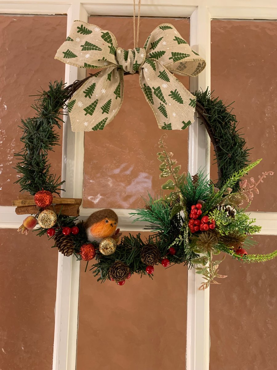 Christmas Robin wreath