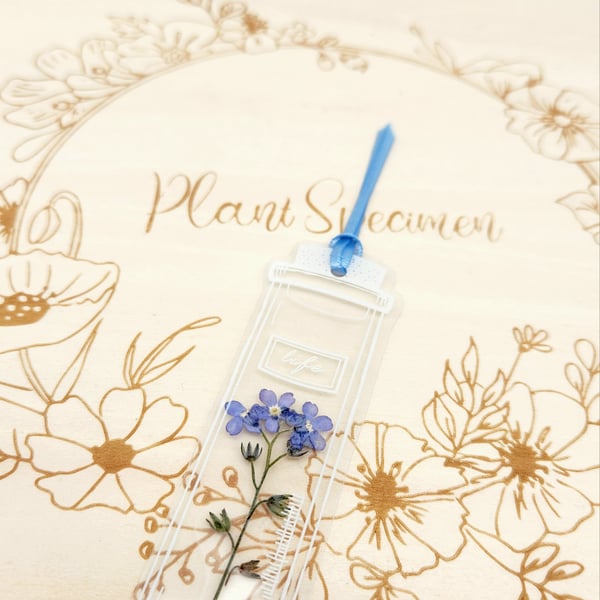 Bookmark, Pressed Flower Bookmark, Dry Flower Bookmark Clear Case