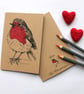 A6 Robin Notebook with Kraft Cover and Choice of Paper