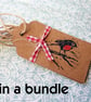 Robin Gift Tags x 6 - Handmade Christmas - Image 2