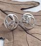 Recycled Sterling Silver Rose Deco Stud Earrings - Image 1