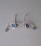 Silver Evil Eye Earrings with Labradorite Tear - Italian Micromosaic  - Image 4