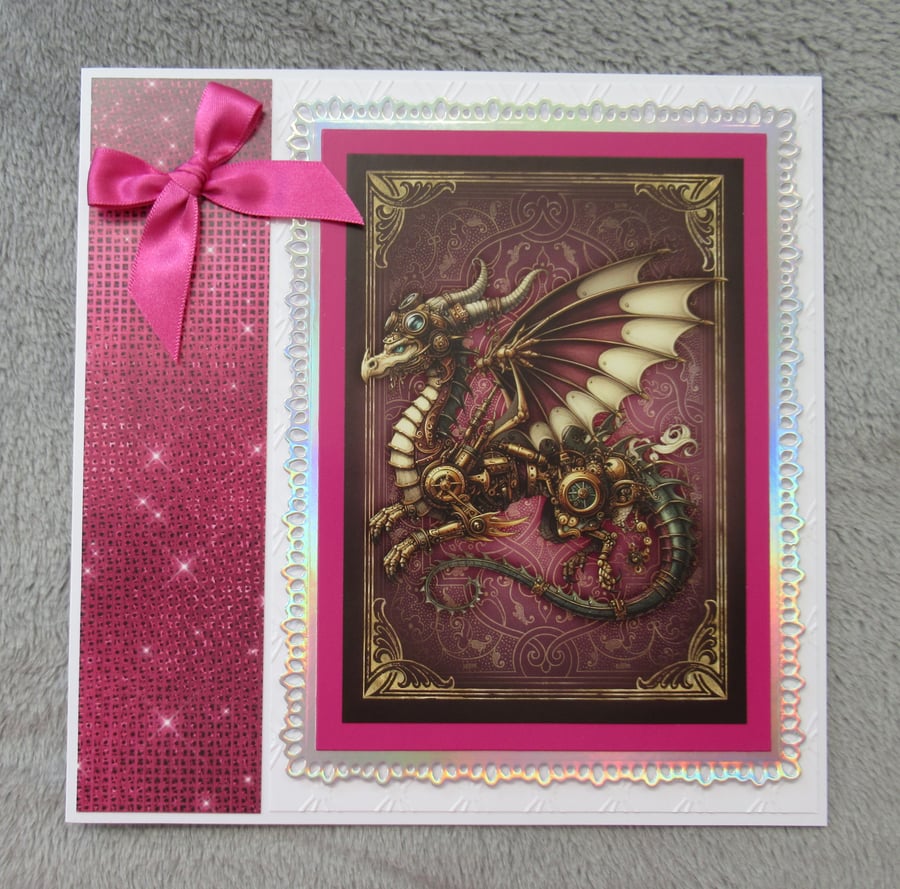 Steampunk Dragon - Large Card