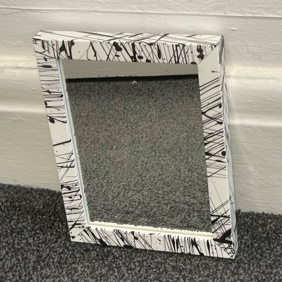 Black and white A5 Mirror 