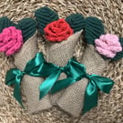 Hand-knotted Macrame Rose Posies