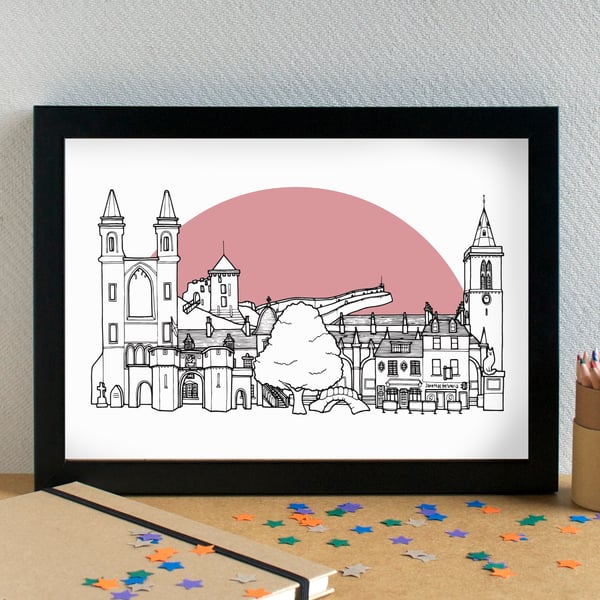 St Andrews Skyline Art Print