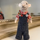 Flora Needle Felted Mouse Ornament 
