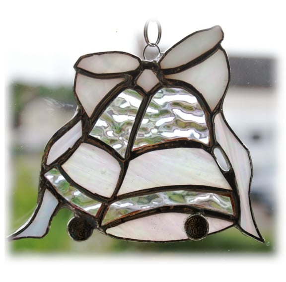 Wedding Bells Suncatcher Stained Glass Anniversary 25th Silver