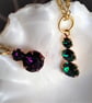Swarovski Two  Colour Changeable Pendant Gold Necklace Set 18 Inch - Image 6