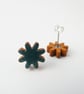 Starburst stud earrings, blue green. - Image 3